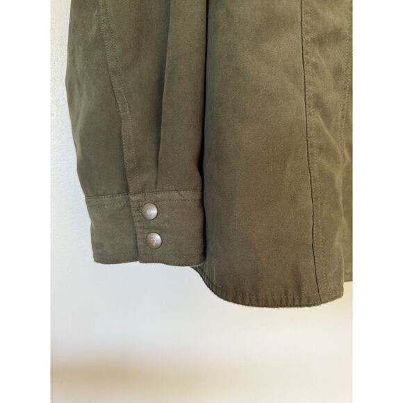 Alfred Dunner Lightweight Jacket Size 2x Olive Green Lined Long Sleeve Button Up - Picture 3 of 4
